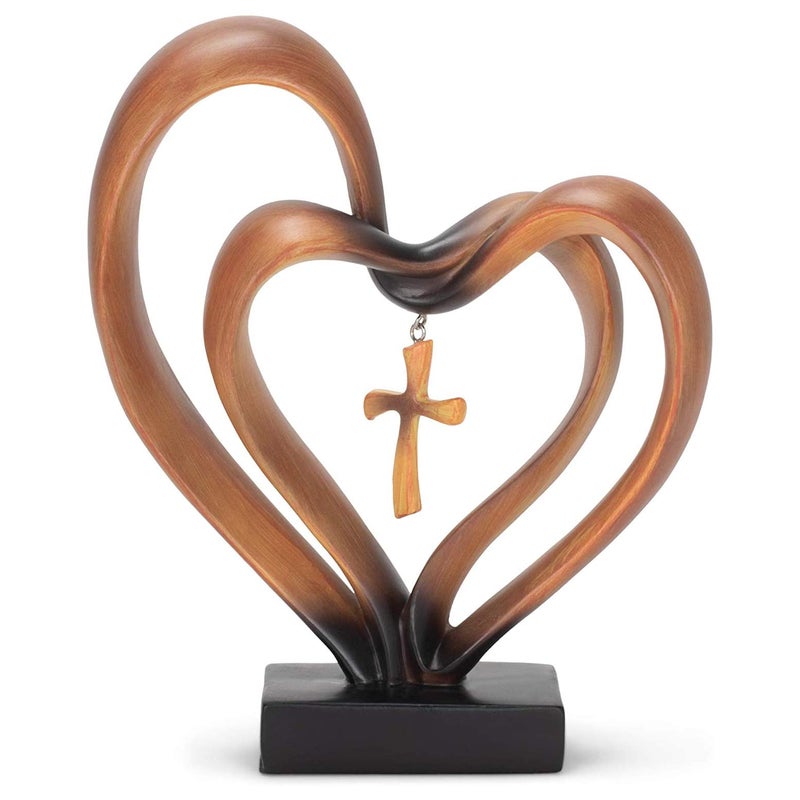 Dicksons Marriage Takes Three 8.5 x 9.5 Resin Stone Pedestal Table Top Decoration (Brown) - Image 5
